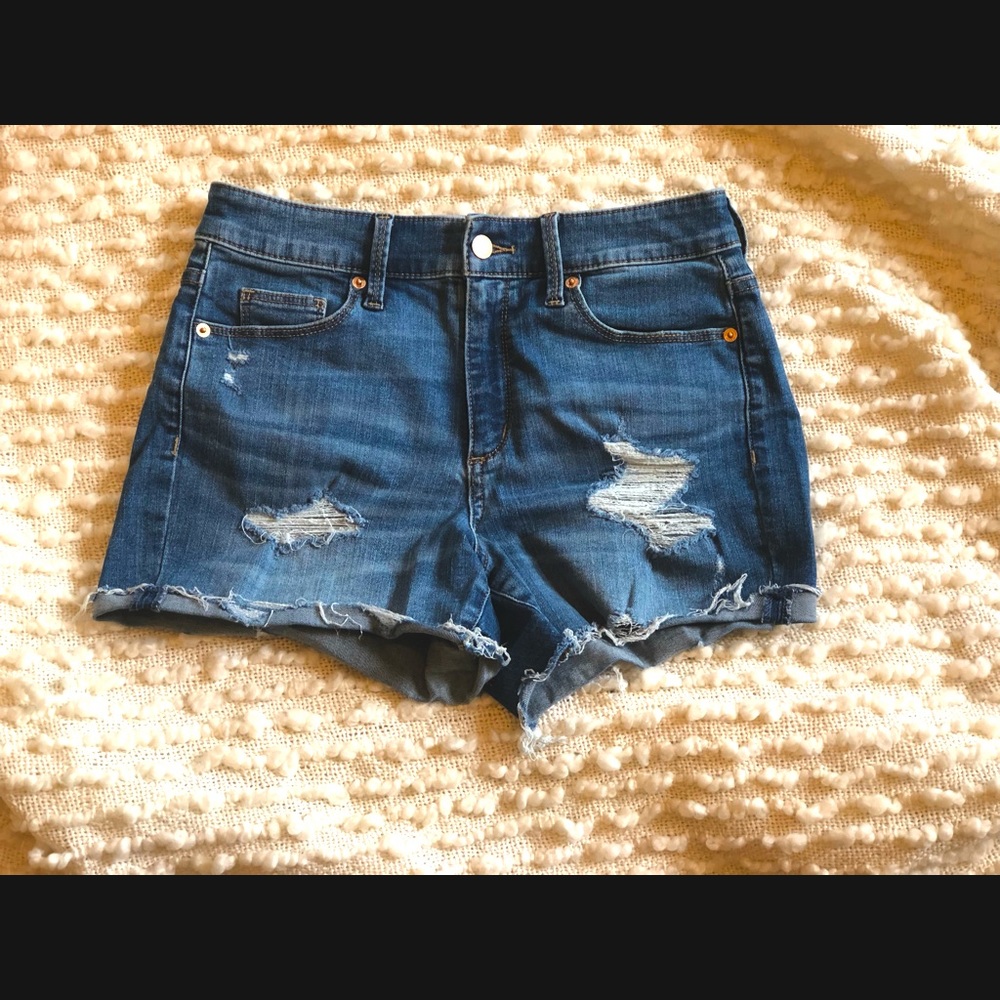 Distressed Denim Shorts